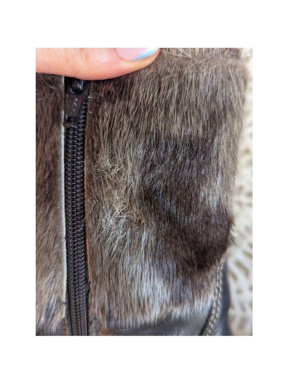 BILODEAU | Leather Winter Ankle Boots With Seal Fur Trim Size 9.5 - Picture 9 of 13